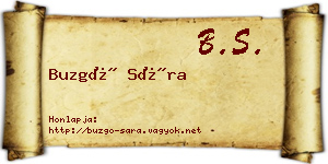 Buzgó Sára névjegykártya